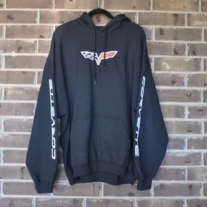 Corvette GM Black Hooded Sweatshirt Hoodie NWOT